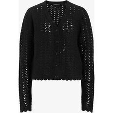 3XL - Woman Cardigans AllSaints Openwork Vivian Cardigan black