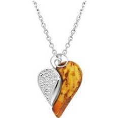 L Necklaces C. W. Sellors Sterling Silver Amber Swirl Heart Necklace Silver