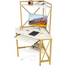 Costway Corner Computer Hutch Writing Desk