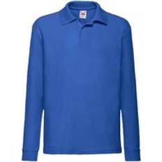 Blue Polo Shirts Fruit of the Loom Sleeve Pique Polo Shirt Blue 7-8 Years