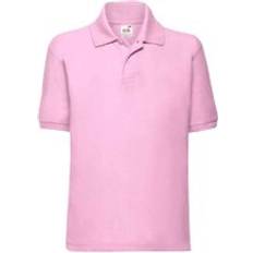 Pink Polo Shirts Children's Clothing Fruit of the Loom Poly Cotton Pique Polo Shirt Light Pink 5-6 Years