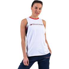 Tommy Hilfiger Dam Linnen Tommy Hilfiger Open Back Tape Tank Top White Vit