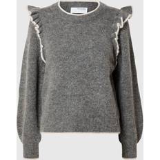 Selected Femme Flæset Pullover Grå