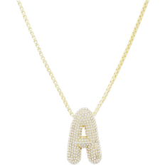 Baublebar Pave Bubble Initial Necklace - Gold/Transparent