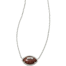 Kendra Scott Football Short Pendant Necklace - Silver/Brown