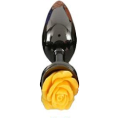 House of Dasein Yellow Colourful Rose Black Metal Anal Small Butt Plug