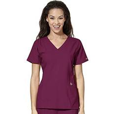 WonderWink womens Women's Stylized V-neck Top Medical Scrubs Shirt, Wine