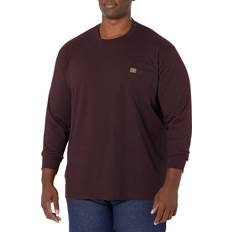 Workwear & Equipment Wrangler Riggs Workwear Men 's Long Sleeve Pocket T-Shirt - Burgundy