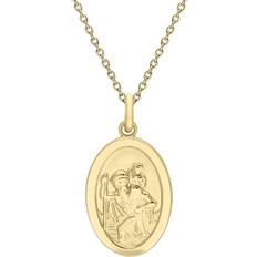 C. W. Sellors Large Oval Saint Christopher Necklace - Gold