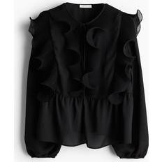 H&M Blouses H&M Ladies Black Flounced chiffon blouse