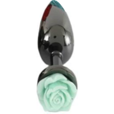 House of Dasein Pale Green Colourful Rose Black Metal Anal Small Butt Plug