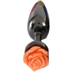 House of Dasein Orange Colourful Rose Black Metal Anal Small Butt Plug