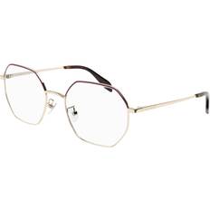Glasögon & Läsglasögon Alexander McQueen Unisex AM0338O 003 Optiska Bågar Metall Guld Geometrisk