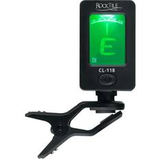 Rocktile Rocktile CL-118 Digital Clip Tuner kromatisk stämapparat för gitarr, bas, ukulele och fiol stimmer med LCD-display för klippning 20 g lätt svart