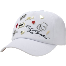 Nylon Caps Karl Lagerfeld Cate Pins Baseball Cap - White