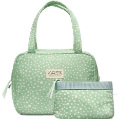 Karen Toiletry Bag Set - Green/White Print