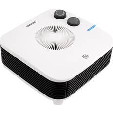 Black Fan Radiators Geepas Geepas Portable Fan Heater, 2 Heat Settings 1000-2000W Black;White 26cm