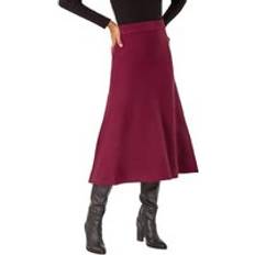 Stretch Skirts Roman Knitted Midi Stretch Skirt in Wine
