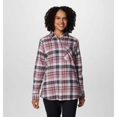 Purple - Women Shirts Columbia Women's Calico Basin Flannel Long Sleeve Shirt- Purple