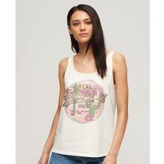 Natural Camisetas de tirantes Superdry Damen Vintage Logo Narrative Tanktop Weiß Größe: