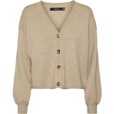 Goud - Vrouw Tops Vero Moda Gebreid Vest - Beige Gemêleerd