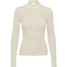 Spets Blusar Rosemunde Long Sleeve Tshirt w/ Lace Dam Toppar Från Magasin Hvid