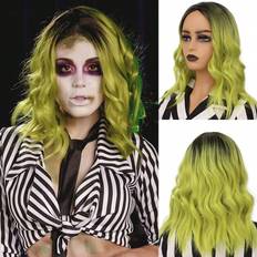 Shein Inch Green Bob Wigs For Women Short Wavy Curly Wig Roots