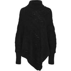 Cream Tilbehør Cream Crholiday Turtelneck Poncho Strik 10612387 Pitch Black ONE
