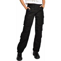 Women's Juniors High Rise Skater Cargo Pants - Black