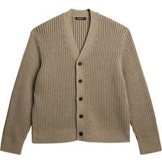 J.Lindeberg Herre Cardigans J.Lindeberg Twin Plated Knit Cardigan Mand Tiger Brown Sweaters hos Magasin