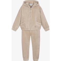 Velours Tracksuits Mayoral Girls Beige Velour Tracksuit