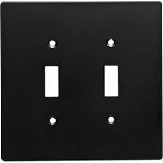 Electrical Accessories W32734-fb subway tile double switch cover plate Black