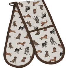 Penguin Home Double Oven Gloves Pot Holders Brown, Yellow, Grey