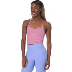 Moisture Wicking - Women Tank Tops Beyond Yoga Womens Orchid Blossom Heather Spacedye Racerback Cropped Stretch-woven Tank Top