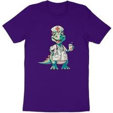 Girl's Funny Dinosaur Registered Pediatric Nurse T-shirt - Purple