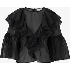 Malina Tøj Malina By Malina Bluse Alexia Organza Frill Blouse Sort