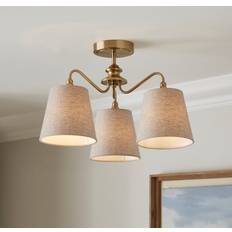 Linen Ceiling Flush Lights Dunelm Enid 3 Ceiling Flush Light