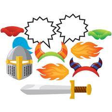 Accesorios fotográficos Creative Converting Dragons Party Assorted Designs Photobooth Props Set (Pack of 10) Negro