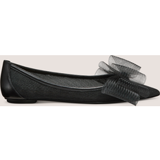 45 - Rosa Loafers Stuart Weitzman Blushing Bow Mesh Ballerina Flats BLACK 10.5B 40.5EU