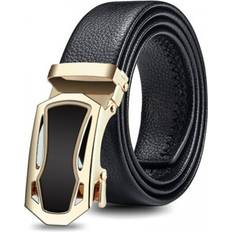 Gold - Men Belts HOD Apparel Men's Double Edging Coverage Durable Belt Automatic Buckle Waistband Fashion