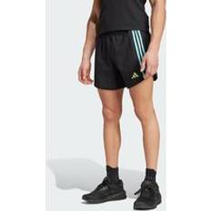 Heijastimet Shortsit Own the Run 3-Stripes Shorts - Black/Flash Aqua