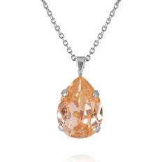 Swarovski-kristall Halsband Caroline Svedbom Caroline Svedbom Mini Drop Necklace Rhodium Light Peach