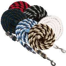 Longes Chevaux Tough-1 Laisse En Coton Avec Mousquetons - Noir/Gris