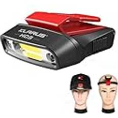 Klarus HC3 Uppladdningsbar lockficklampa, 100 lumen rörelsesensor lock pannlampa funktion ficklampa, klämma på pannlampa med rött klämma på för löpning fiske camping