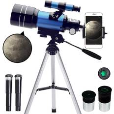 Jojomino Telescope for Adults & Kids,70mm Aperture 15X-150X Portable Refractor Telescopes for Beginners, 300mm Travel Telescope