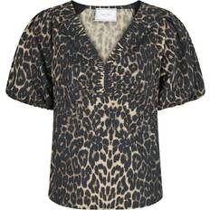 Bluse med leopard dame Neo Noir Irina Blouse - Leopard