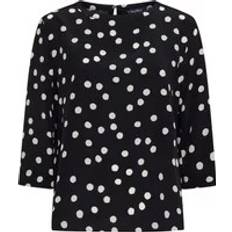 Seta Bluse Max Mara Arturo Printed Boat Neck Top - Black