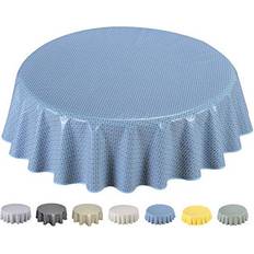 Round Wipe Clean Tablecloth Blue