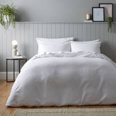 Dunelm Soft & Cosy Luxury Brushed Duvet Cover White (260x220cm)