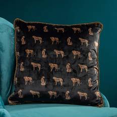 WERNS Velvet leopard Leopoldis Cushion Cover Black